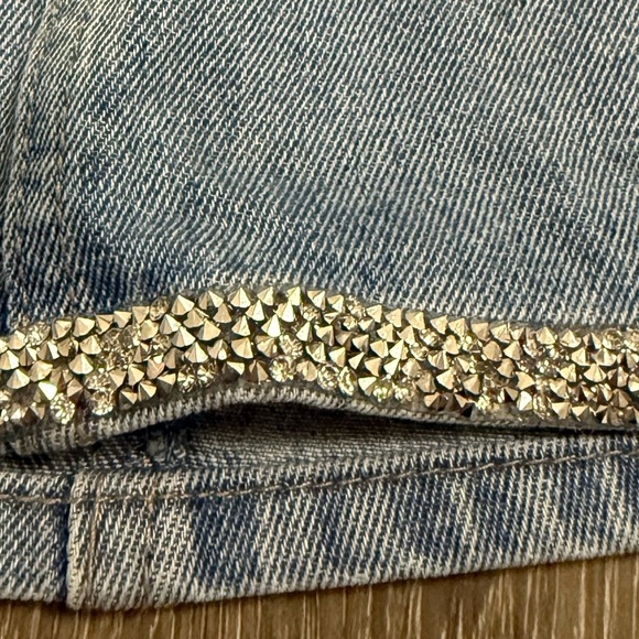 Y2K Forever 21 Spike Studded Denim Micro Skirt Size Small Grunge - Picture 2 of 9